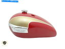 タンク Triumph T140 OIF燃料タンクゴールデン&レッド塗装+キャップ - (FITS) Triumph T140 Oif Fuel Tank Go...