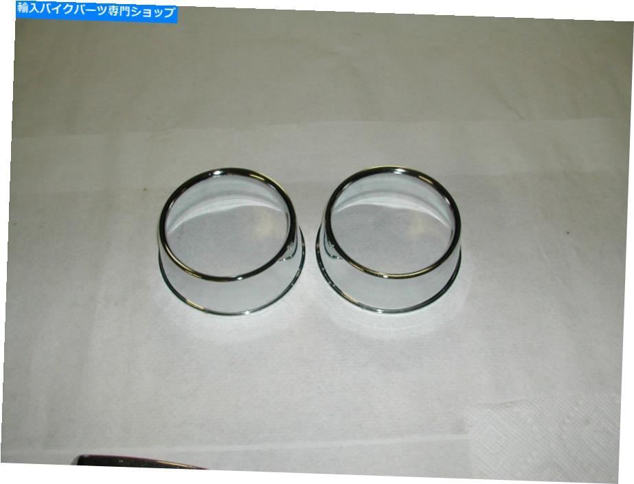 クロームパーツ NOSホンダCB川崎株式会社ミステリークロムアッパータッカと上部スピードカバー NOS HONDA CB KAWASAKI KZ MYSTERY CHROME UPPER TACH AND UPPER SPEEDO COVERS(2)