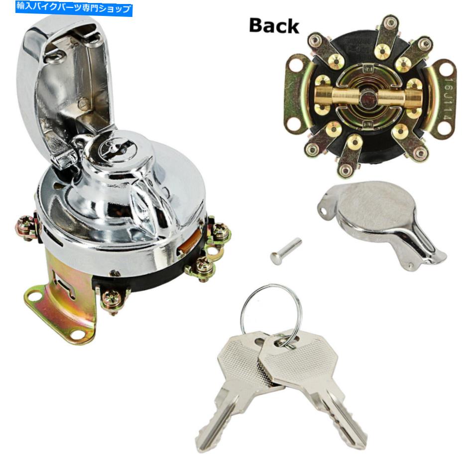 クロームパーツ 1973年アップハーレービッグツインズFL 71501-73用クローム6端子イグニッションスイッチ Chrome 6 Terminal Ignition Switch for 1973-Up Harley Big Twins FL 71501-73