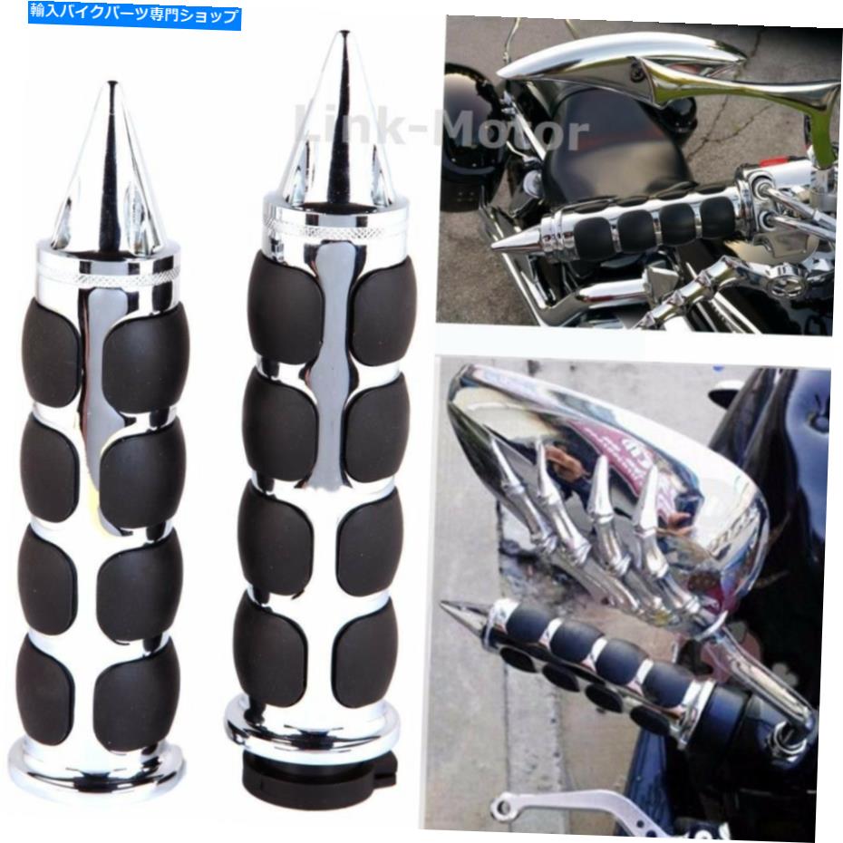 クロームパーツ Chrome 1 ''オートバイハンドルバーエンドハンドグリップヤマハスズキハーリーホンダ C..