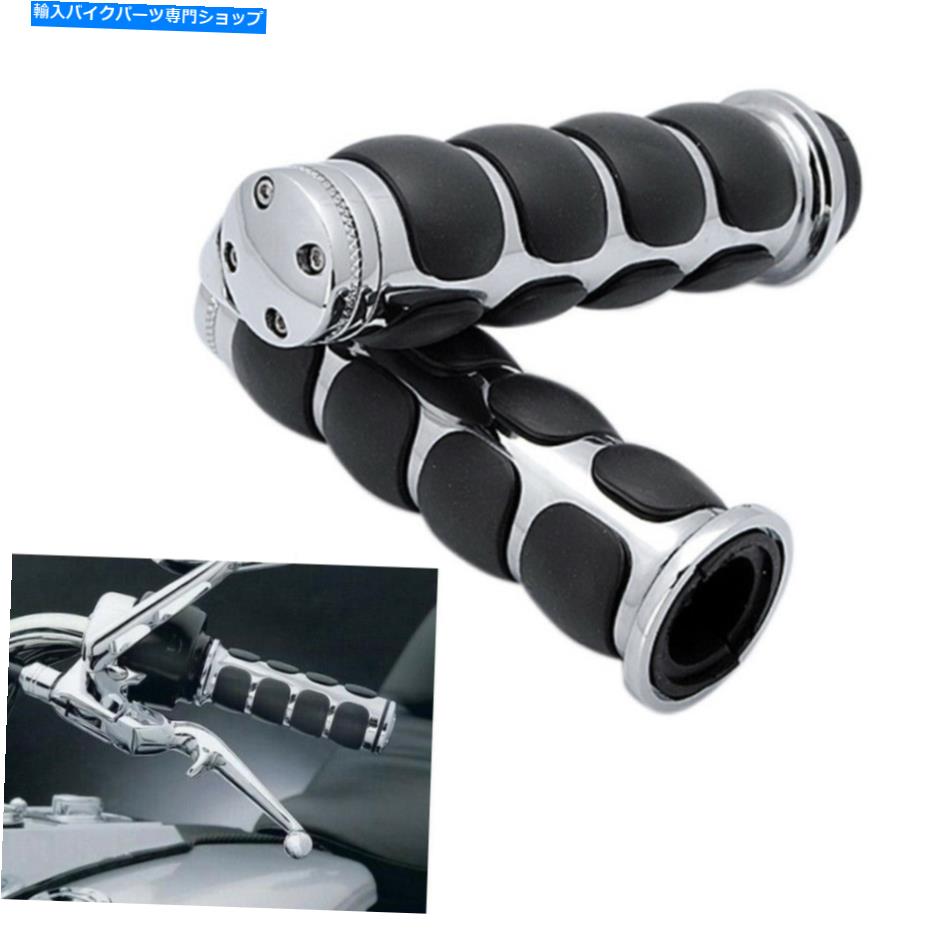 クロームパーツ Chromeオートバイ1 "ハーリーエレクトラグライドクラシックFLHTC用ハンドルバーハンドグリップ Chrome Motorcycle 1" Handlebar Hand Grips For Harley Electra Glide Classic FLHTC