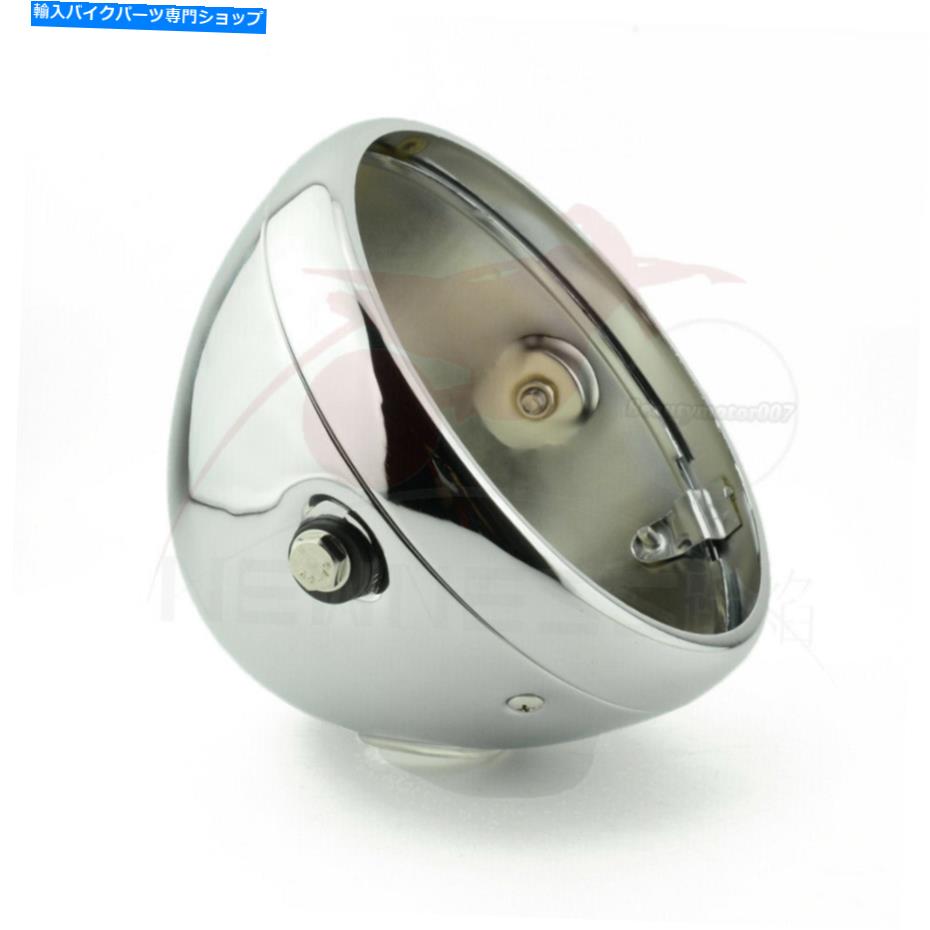 クロームパーツ Chromeオートバイ7 "ハーレーレーサー用ヘッドライトハウジングシェルサイドマウント Chrome Motorcycle 7" Headlight Housing Shell Side Mount For Harley Racer