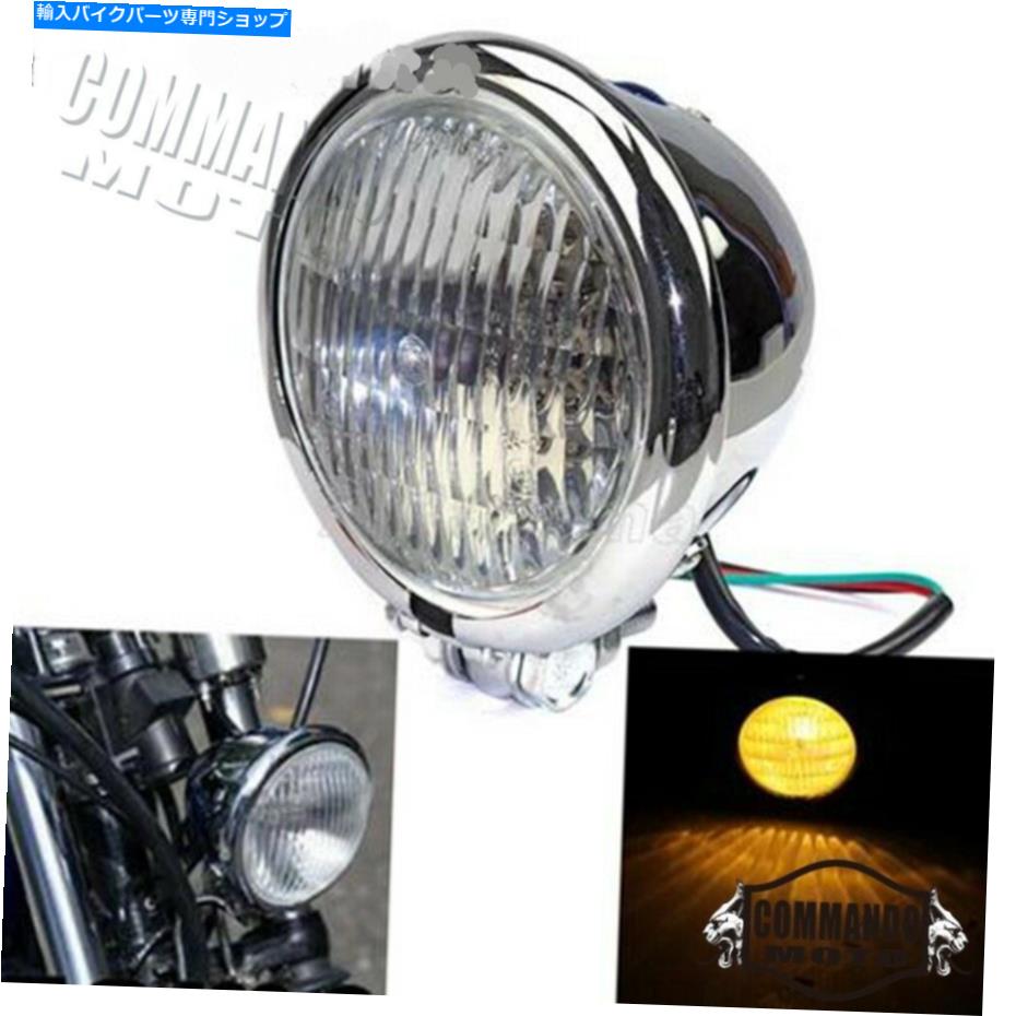 クロームパーツ Harley SuftailのカスタムFXSTC Dyna Bobberのためのクロムクールなベイツのヘッドライトヘッドランプ Chrome Cool Bates Headlight Headlamp For Harley Softail Custom FXSTC Dyna Bobber