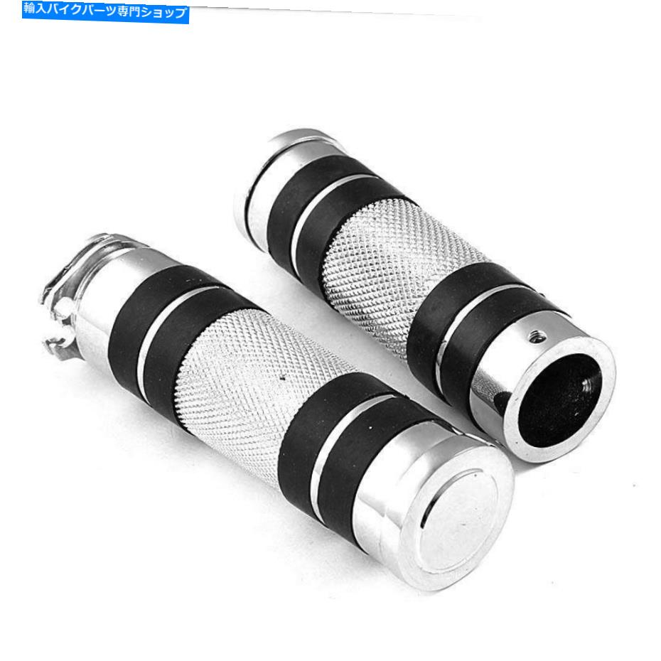 クロームパーツ 1 "オートバイクロームハンドグリップハンドルバーフィットハーリー山海鈴木川崎 1" Motorcycle Chrome Hand Grips Handlebar Fit for Harley Yamaha Suzuki Kawasaki