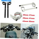 クロームパーツ ブラック/クローム35/37/43 / 50mmフォーククリップオンスCNC 7/8 ''オートバイハンドルバー新米国 Black/Chrome 35/37/43/50mm Fork Clip-ons CNC 7/8'' Motorcycle Handlebars NEW US