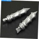 クロームパーツ クロームリア旅客スパイクフットペッグはハーレーダビッドソンチョッパーズ男性マウントにフィット Chrome Rear Passenger Spike Footpegs Fit for Harley Davidson Choppers Male Mount