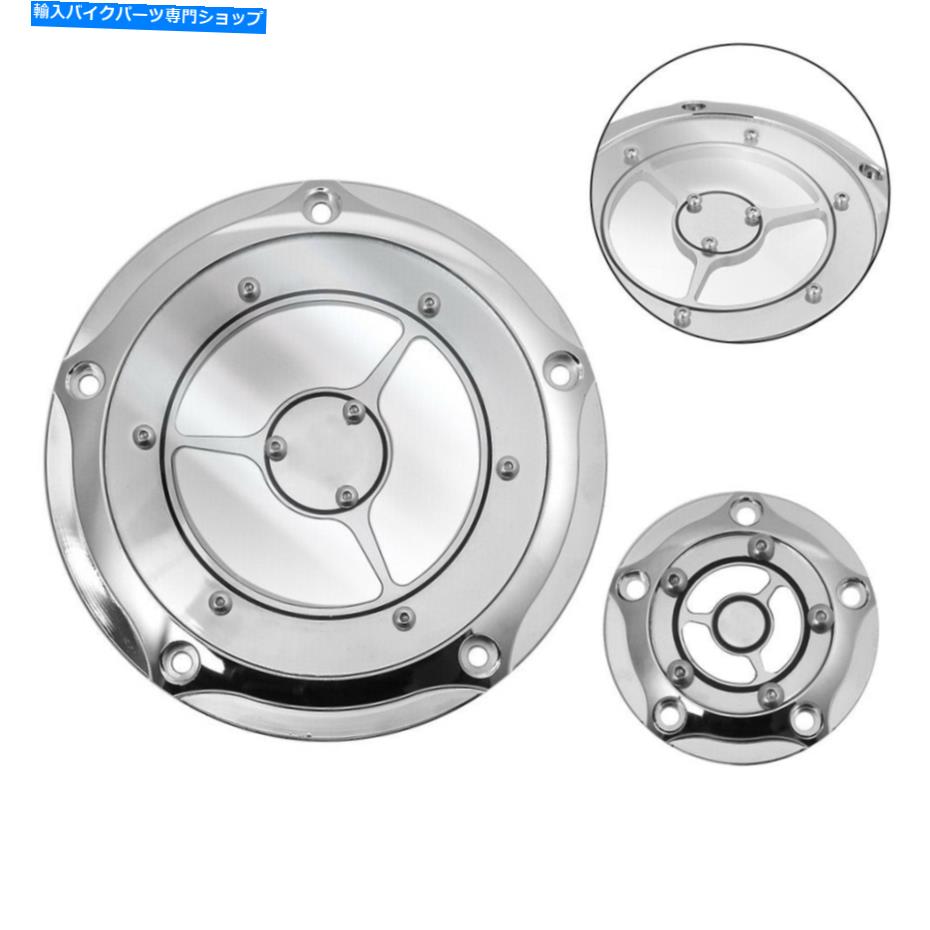 クロームパーツ CNCクロム透明度5ホールダービータイミングタイマーカバーコントラストカットFLHTC CNC Chrome Clarity 5-Hole Derby Timing Timer Cover Contrast Cut for Harley FLHTC