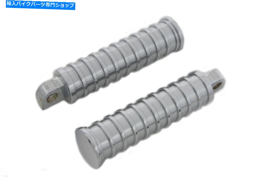クロームパーツ Chrome Light Groovesフットペッグセットはハーレー - ダビッドソンにフィットします Chrome Light Grooves Footpeg Set fits Harley-Davidson
