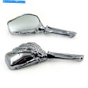 クロームパーツ ハーレーダビッドソンのためのオートバイクロームスカルスケルトンハンドサイドリアビューミラー Motorcycle Chrome Skull Skeleton Hand Side Rearview Mirrors For Harley Davidson