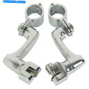 クロームパーツ ハーレーオートバイのためのペアクローム調節可能エンジンガードハイウェイPEGマウント Pair Chrome Adjustable Engine Guard Highway Peg Mounts For Harley Motorcycle