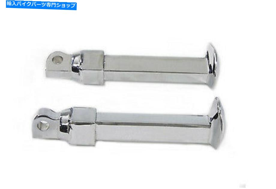 クロームパーツ クロム鉄道スタイルのフットペッグセットはハーレー - ダビッドソンにフィットします Chrome Railroad Style Footpeg Set fits Harley-Davidson