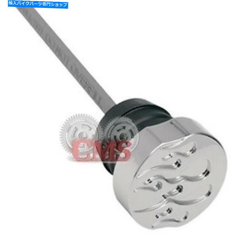 クロームパーツ クロムインフェルノフレームディップスティックフィット2007-2016ハーレーツーリングオイルタンクディップスティック Chrome Inferno Flame Dip Stick Fit 2007-2016 Harley Touring Oil Tank Dipstick