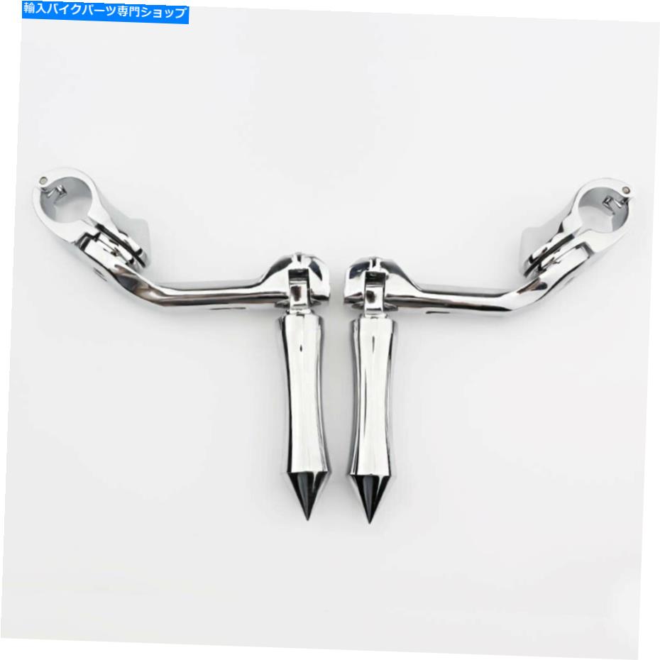 クロームパーツ ノートメントトンズメイ1-1 / 4インクライズクラスシダークットクラス - オリジナルのタイトルを表示する ハーレーダビッドソン用クロームオートバイ 1-1/4 インチハイウェイクラッシュバーフットペグクランプ- show original title