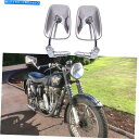 クロームパーツ Chromeオートバイの長方形の折りたたみ7/8 ATVスクーターモープのためのバーエンドミラー Chrome Motorcycle Rectangular Folding 7/8 Bar End Mirrors For ATV Scooter Moped