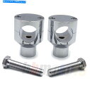 クロームパーツ 1-1 / 4 "ハンドルバーライザーショートラウンドクロムハーリー川崎鈴木ホンダ 1-1/4" Handlebar Risers Short ROUND Chrome For Harley Kawasaki Suzuki Honda