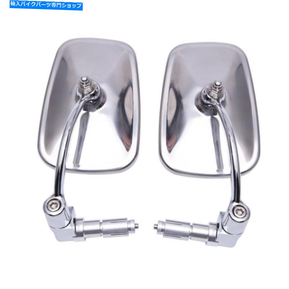 クロームパーツ 四角形7/8 "ハンドルバーエンドのバーエンドのバックサイドミラーのオートバイホンダヤ..
