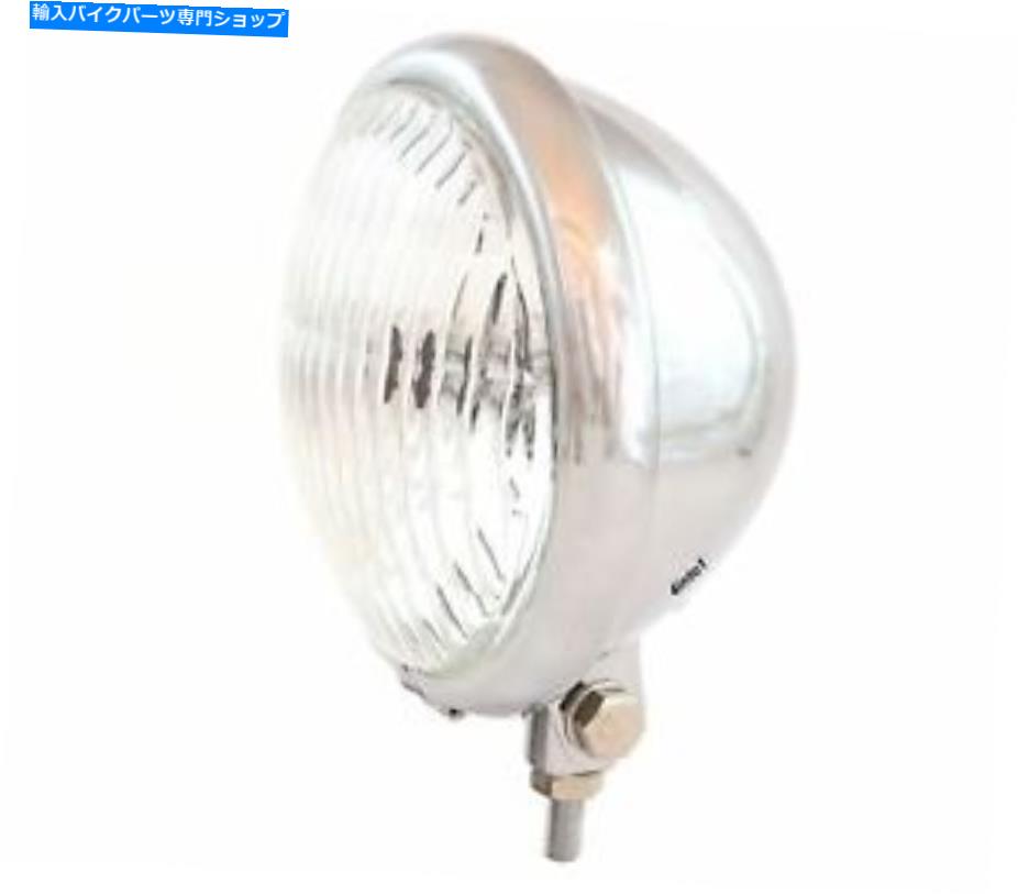 クロームパーツ 5.75 "ボトムマウントハロゲンオートバイヘッドライトスポットライト - クロム 5.75" Bottom Mount Halogen Motorcycle Headlight Spotlight - Chrome