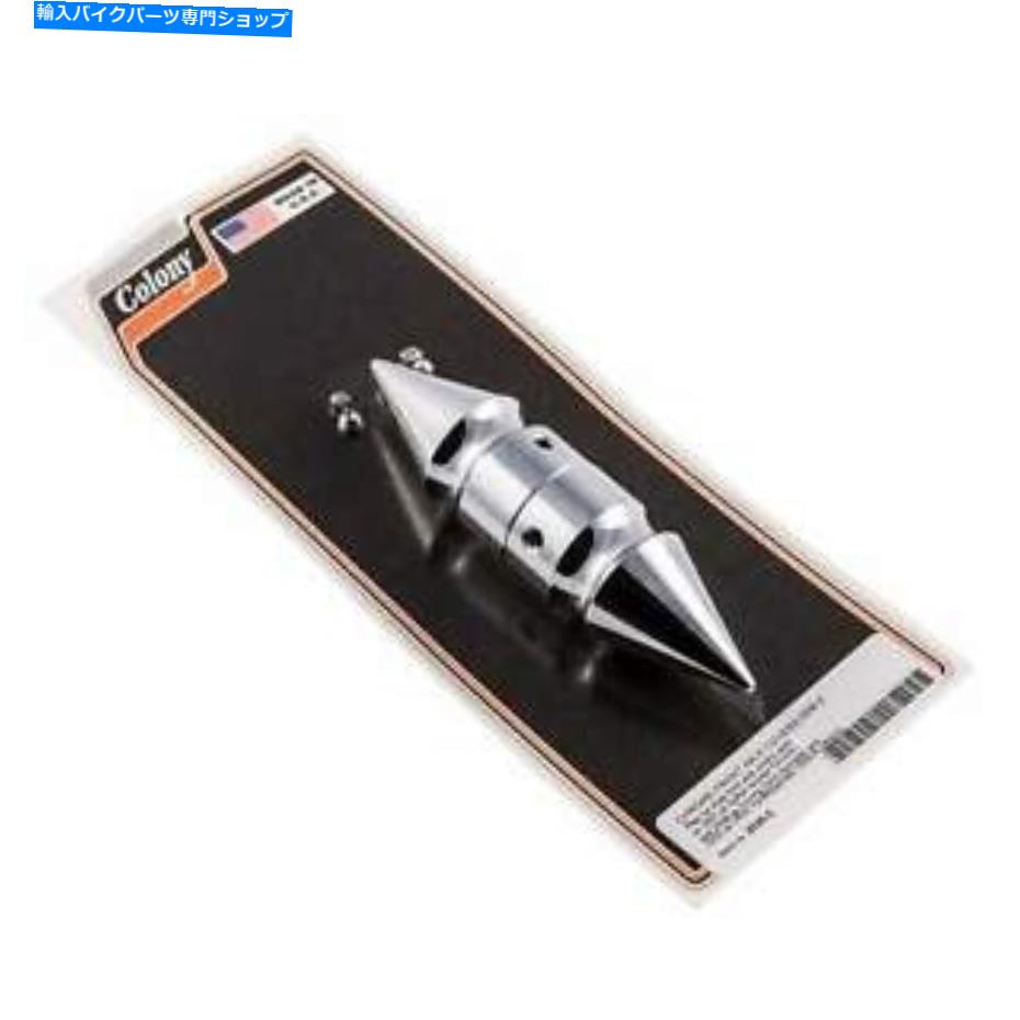 クロームパーツ コロニー＃2536-2クロムパイクナットフロントアクスルカバーハーレーソフトツーリングダイナスポ Colony #2536-2 Chrome Pike Nut Front Axle Covers Harley Softail Touring Dyna Spo