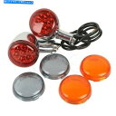 クロームパーツ Harley Sportster 883 92アップ Pair Chrome LED Amber Turn Signal Light W/ 6 Lens For Harley Sportster 883 92-up