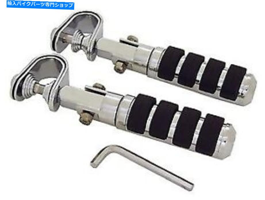 クロームパーツ Harley SuftailツーリングのためのクロムISO抗Vibeエンジンガードフットペグw /クランプ Chrome ISO Anti-Vibe Engine Guard Foot Pegs w/ Clamps for Harley Softail Touring