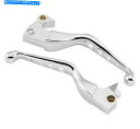 クロームパーツ Harley Sportster 04-13のためのクロム4ホールワイドレバーレバー Chrome 4-Hole Wide Lever Levers Set for Harley Sportster 04-13