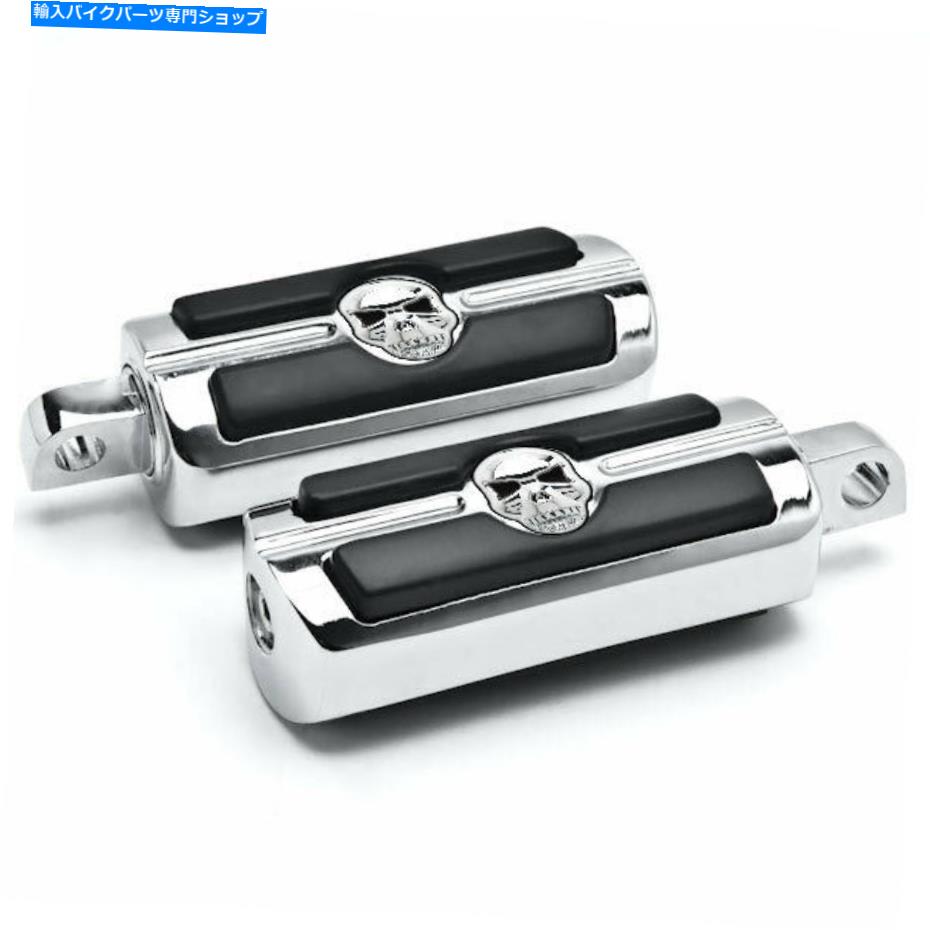 クロームパーツ スカルヘッドフロント＆リアフットペグクロームハーレー - ダビッドソンダイナオスPEGマウント Skull Head Front & Rear Foot Pegs Chrome For Harley-Davidson Dyna Male Peg Mount