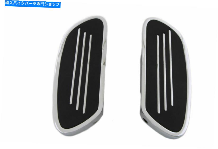 クロームパーツ V-Twinによってハーレーダビッドソンのためのドライバーの足板セットクロームストリームライナースタイル Driver Footboard Set Chrome Streamliner Style for Harley Davidson by V-Twin