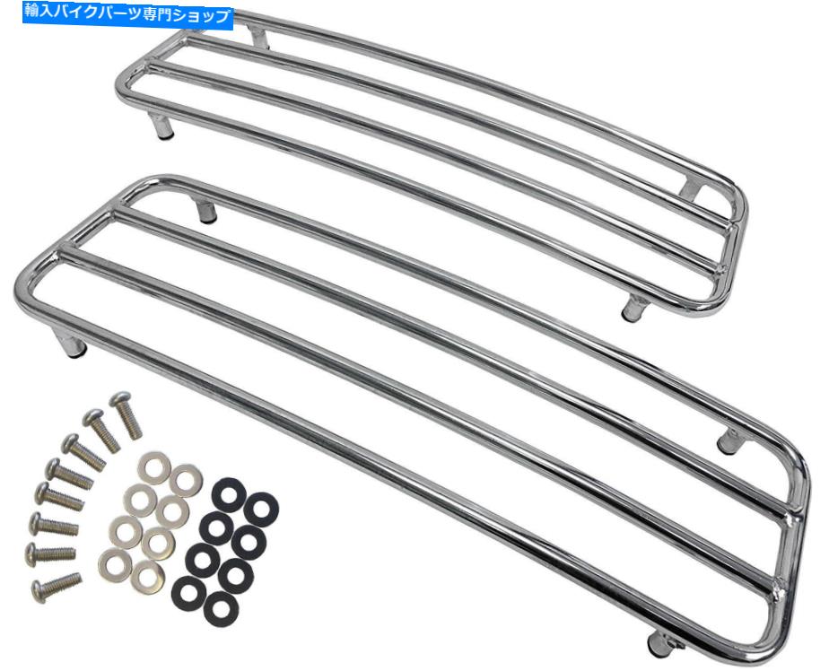 クロームパーツ Harley Davidson Touring Flhのためのクロムハードサドルバッグトップレール Chrome Hard Saddlebags Top Rails for Harley Davidson Touring FLH