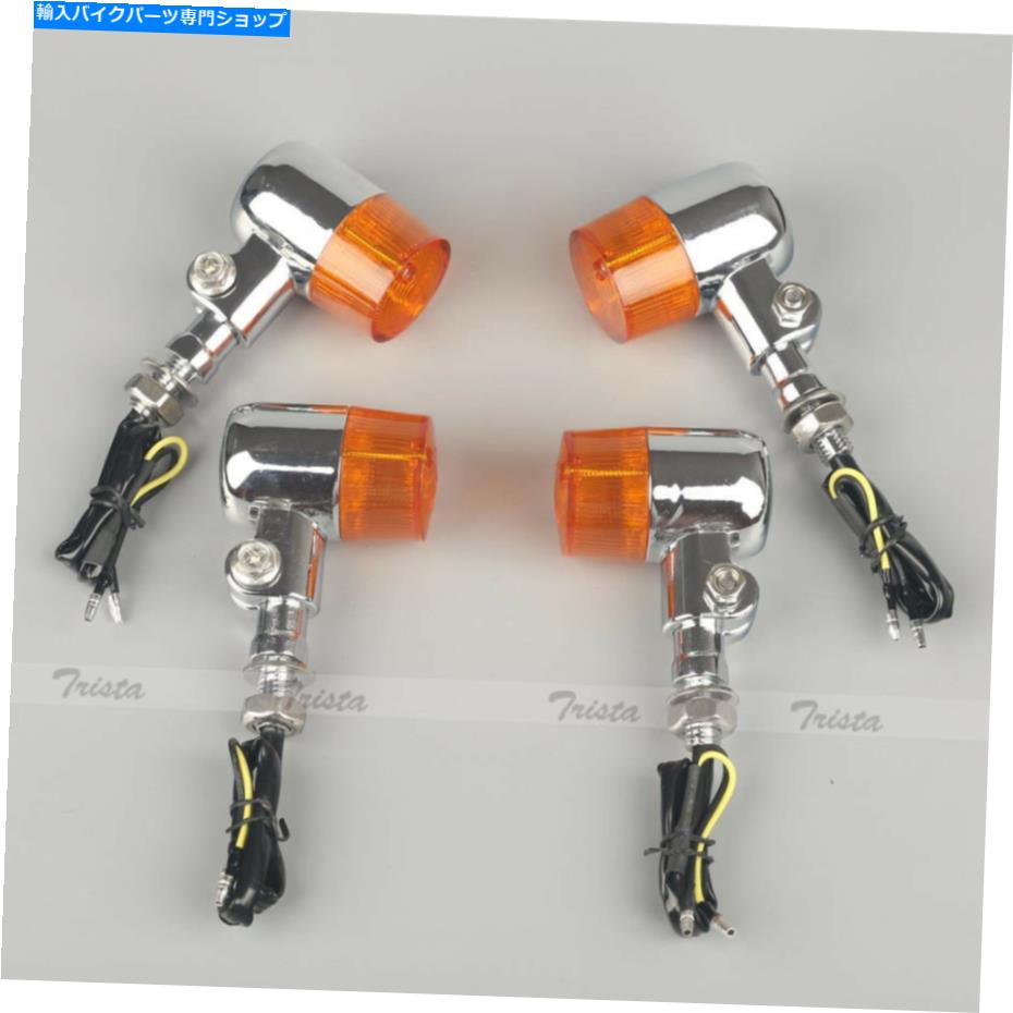 クロームパーツ 4ピース16アンバーLEDクロム弾オートバイターン信号ライトオレンジレンズ新＃B2 4PCS 16 Amber LED Chrome Bullet Motorcycle Turn Signal Light Orange Lens New #B2