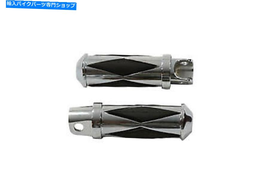 クロームパーツ クロームダイヤモンドスタイルのフットペッグセットはハーレー - ダビッドソンにフィットします Chrome Diamond Style Footpeg Set fits Harley-Davidson