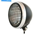 クロームパーツ 7 "ボトムマウントオートバイヘッドライト/スポットライトw /グリル - ブラッククロム 7" Bottom Mount Motorcycle Headlight / Spotlight w/ Grill - Black Chrome