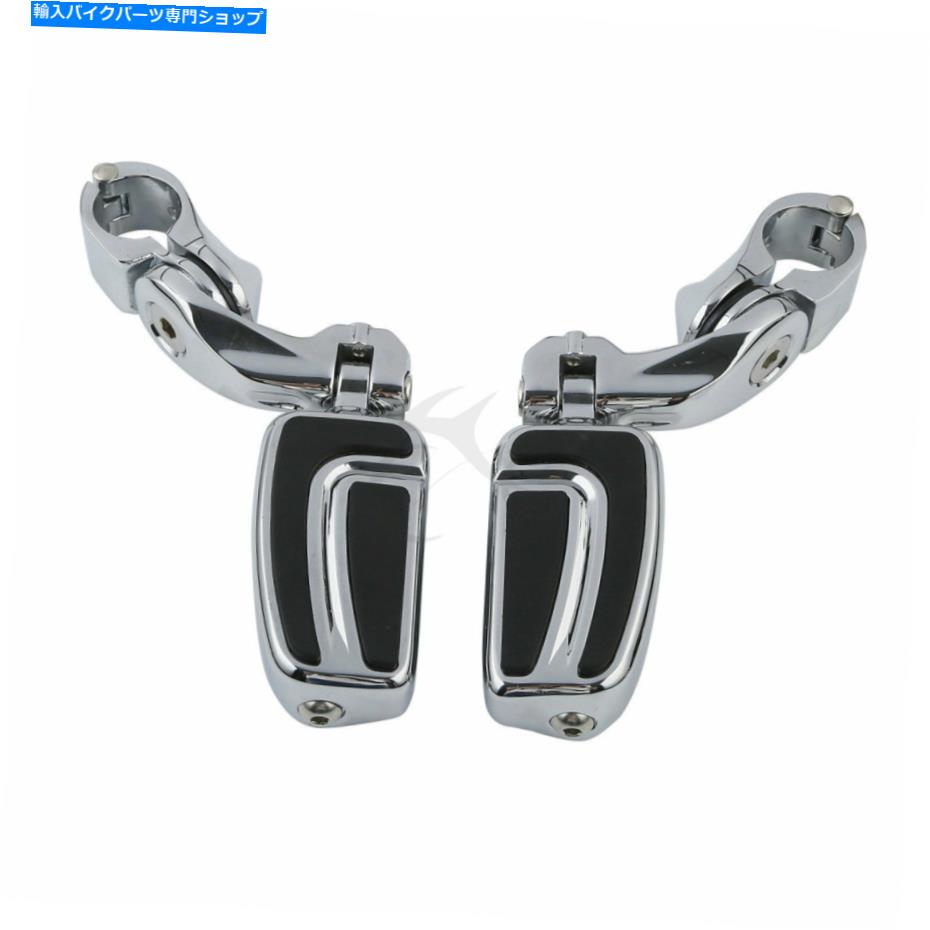 クロームパーツ エアフロークロムフットペグハイウェイバーフットペグショートアングルハーレーツーリングフル Airflow Chrome Footpeg Highway Bar Foot Peg Short Angled For Harley Touring FLHT