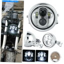 クロームパーツ 5.75インチ5-3 / 4 LEDヘッドライトクロム+ジナスポーツスター用のハウジングバケツブラケット 5.75 inch 5-3/4 LED...