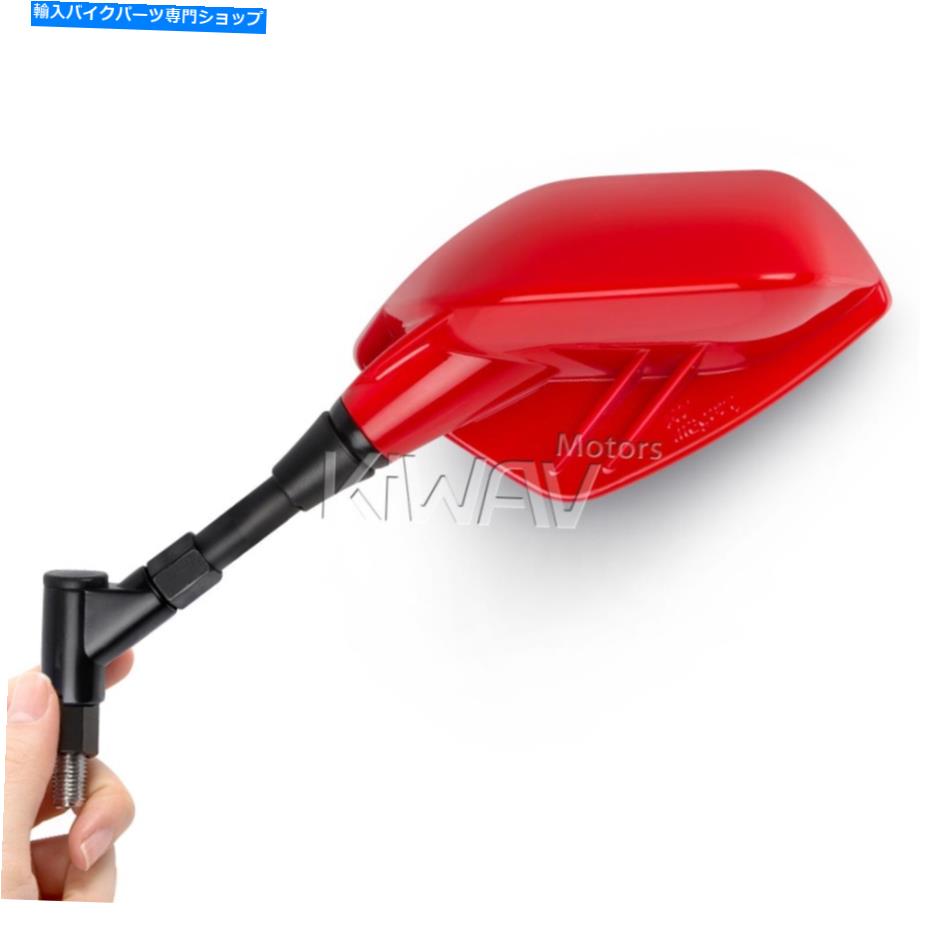 Fin wing mirrors hot red emark ABS chrome lens fits BMW 10mm 1.5p