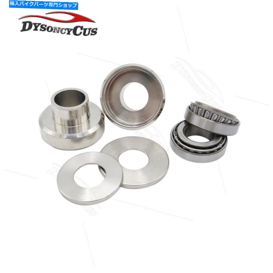 クロームパーツ クロームスプリングフォークネックカップセットW /ベアリングフィットハーレーチョッパーボバーカスタム Chrome Spring Fork Neck Cups Set w/ Bearings Fit Harley Chopper Bobber Custom(2)