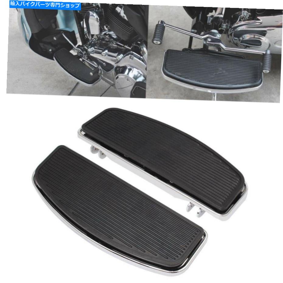 クロームパーツ Chromeゴムライダー挿入ハーレーツーリングソフト用フロアボードのフロントボールキット Chrome Rubber Rider Insert Floorboard Footboard Kit For Harley Touring Softail