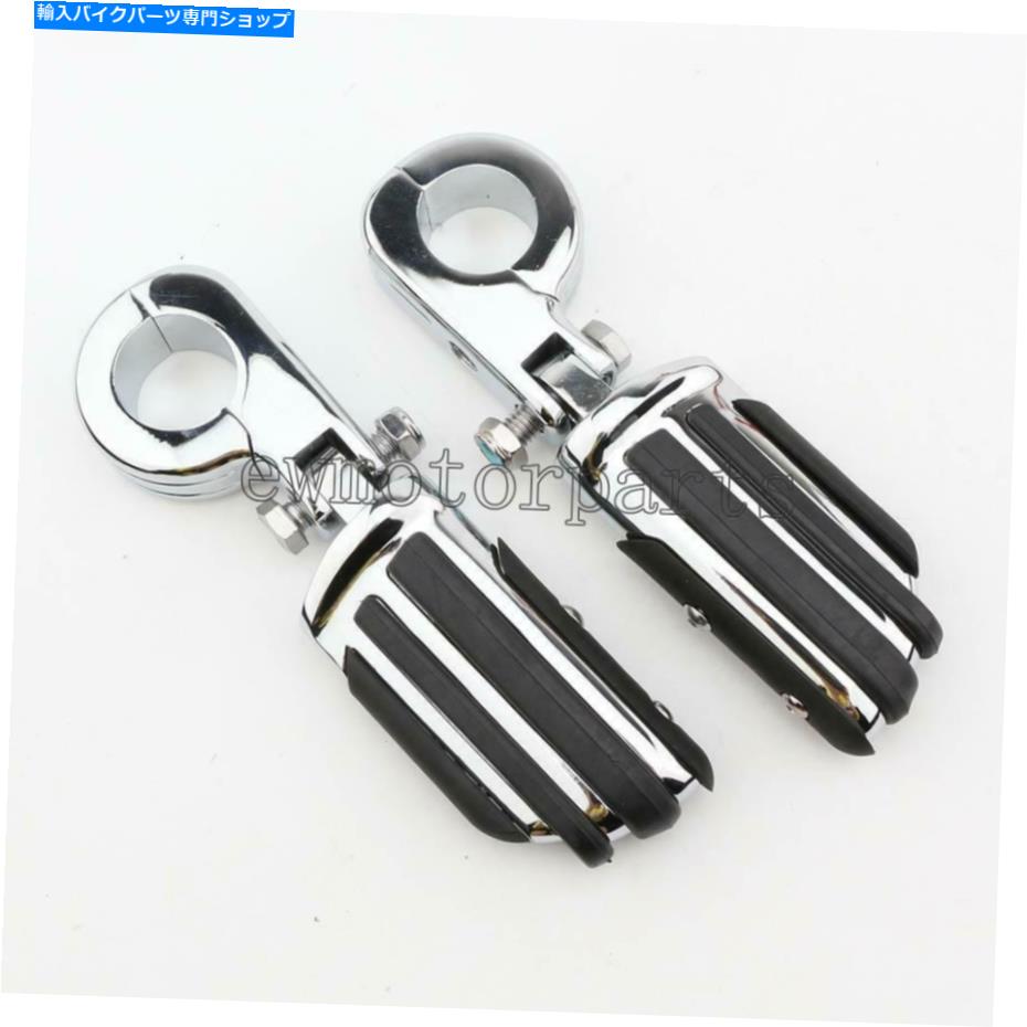 クロームパーツ Harley Dyna低ライダーワイドスーパーグライドのためのクロム高速道路足のPEGマウントクランプ Chrome Highway Foot Pegs Mount Clamps for Harley Dyna Low Rider Wide Super Glide