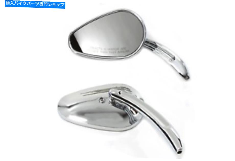 クロームパーツ ビレットの彫刻された茎、ハーレーのためのクロムと弾丸の鏡の鏡 Bullet Mirror Set wi..