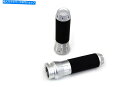 クロームパーツ クロムエンドキャップが付いている黒いグリップセットハーレー - デビッドソンフィット Black Grip Set with Chrome En...