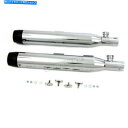 クロームパーツ V-Twin MFG Chrome 3 In。スリップオンマフラー/黒テーパーエンドキャップ - 30-1282 V-Twin Mfg Chro...