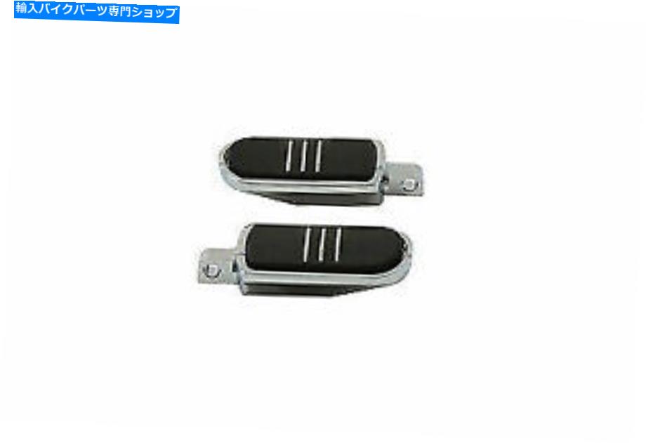 クロームパーツ V-Twinによるハーレーダビッドソンのためのゴムインレイとセットされたクロムフットペッグ Chrome Footpeg Set with Rubber Inlay for Harley Davidson by V-Twin