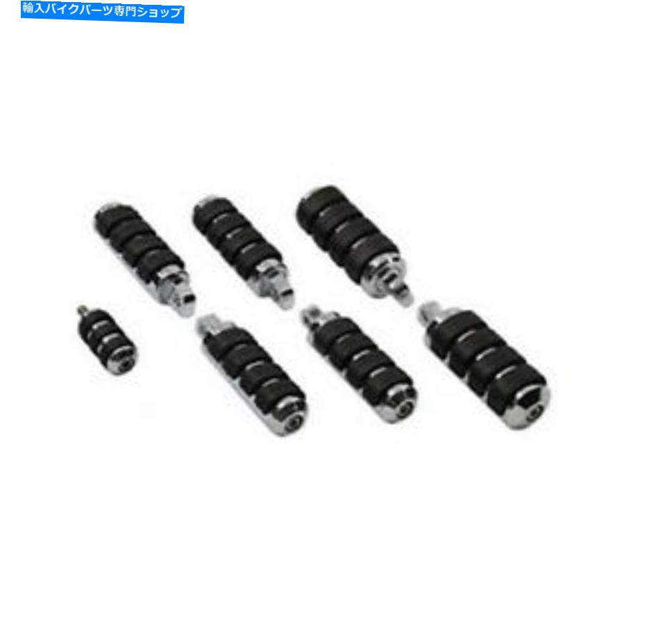 クロームパーツ 男性マウントハーレースポーツスターダイナソフト用クロームイソスタイルの足ペグ Chrome ISO Style Foot Peg Set for Male Mount Harley Sportster Dyna Softail