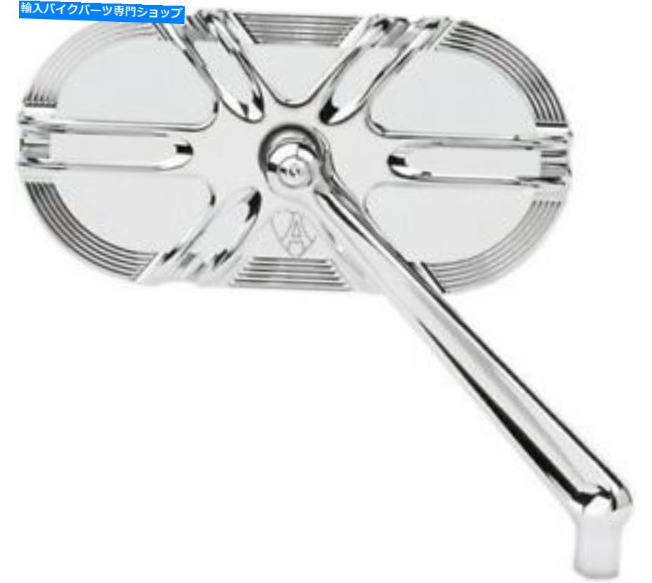 クロームパーツ Arlen Nessケージシリーズミラークローム左赤色13-165 26-3864 0640-1206 Arlen Ness Caged Series Mirrors Chrome Left 13-165 26-3864 0640-1206(2)