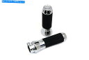クロームパーツ クロムエンドキャップが付いている黒いグリップセットハーレー - デビッドソンフィット Black Grip Set with Chrome En...