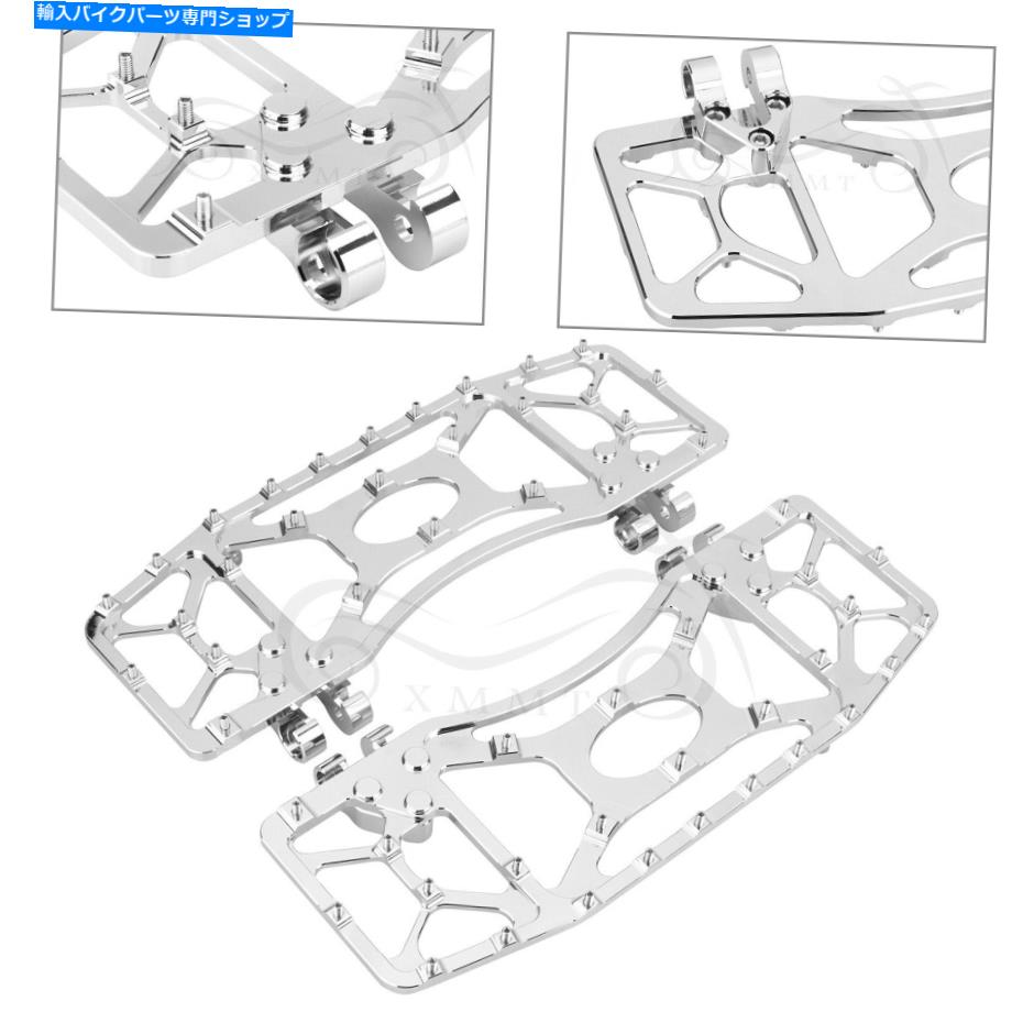 クロームパーツ Rivetドライバーのフロアボードのフットペグの残りのハーレーフラドシエニマ2012-2016 Rivet Driver Floorboard Footboard Foot Pegs Rest For Harley FLD Dyna 2012-2016