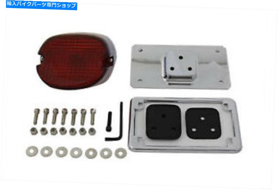 クロームパーツ V-Twinによるハーレーダビッドソン用クロムレイダウンテールランプライセンスマウントキット Chrome Laydown Tail Lamp License Mount Kit for Harley Davidson by V-Twin