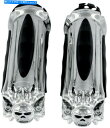 クロームパーツ ケーブルペアセットハーレー6296バイセットスロットル Kuryakyn Chrome Zombie Skull Hand Grips Throttle By Cable Pair Set Harley 6296