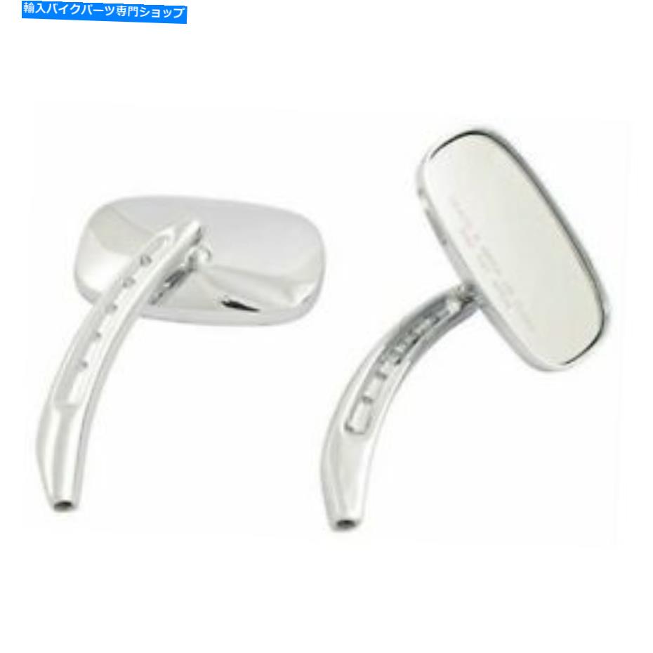 クロームパーツ 1ペアミラー長方形の点線クローム、ハーレーダビッドソン 1 Pair Mirror Rectangular Dotted Chrome, for Harley Davidson