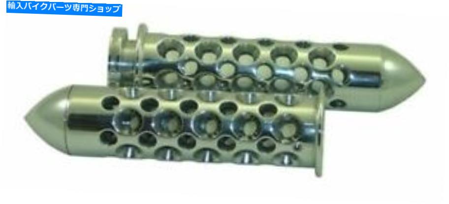 クロームパーツ ヤナシ・シキCA4039Pクロームビレットアルミスポーツバイクグリップ川崎忍者フィット Yana Shiki CA4039P Chrome Billet Aluminum Sport Bike Grips Fits Kawasaki Ninja