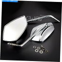 Polished PALM mirrors tall stem chrome fits Harley Road King Custom EFI FLHRSI